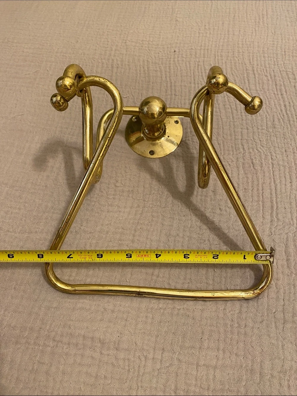 Vintyge Gold Triangle Towel Ring - Polished Brass Finish